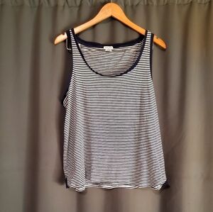 Splendid Navy Blue Striped Tank Top Size Large
